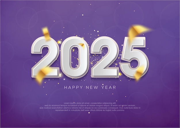 Concepto de fondo de Feliz Año Nuevo 2025 Diseño vectorial de Nuevo Año 2025 Diseño para un cartel de calendario y tarjeta de felicitación