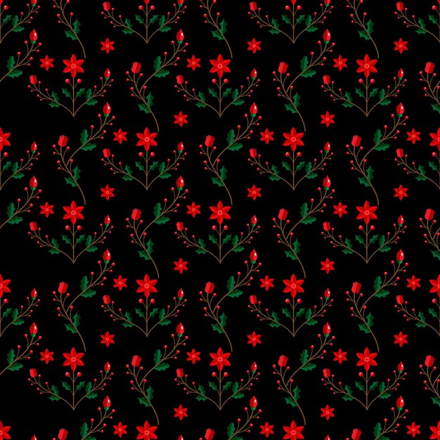 Concepto de fondo de impresión floral de ditsy de color vectorial libre