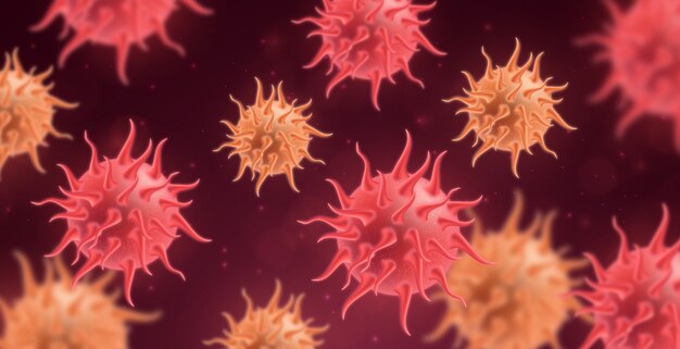 Vector concepto de fondo de infección realista virus infección bacterias enfermedad células