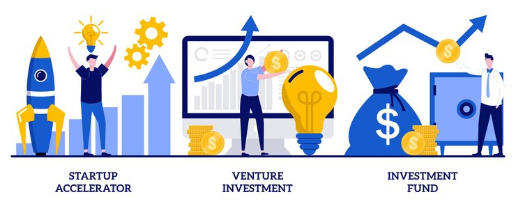 Vector concepto de fondo de inversión de riesgo con ilustración de gente pequeña