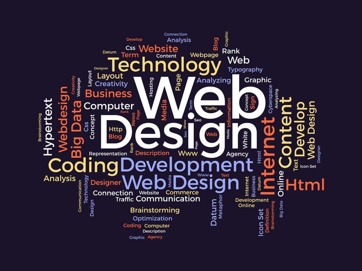Vector concepto de fondo de nube de palabras para diseño web optimización de sitios web con ilustración de vector de concepto de rango de página web seo