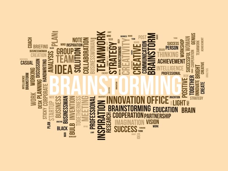 Vector concepto de fondo de nube de palabras para lluvia de ideas innovación creativa estrategia de idea de lluvia de ideas de ilustración de vector de éxito empresarial