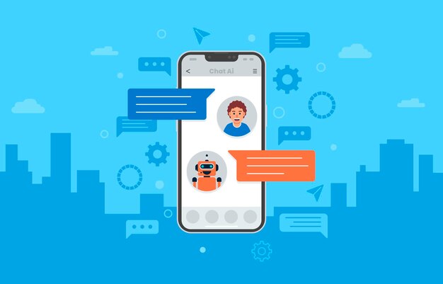 Concepto de fondo plano Chat Ai