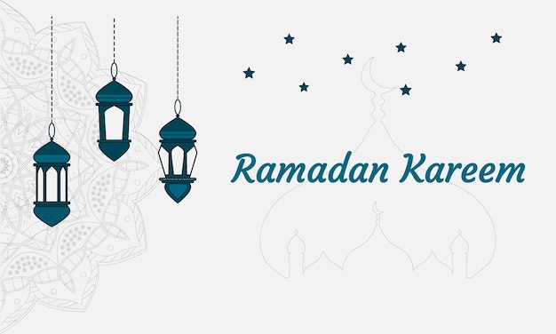 Concepto de fondo ramadán kareem con lámpara de linterna ilustración vectorial