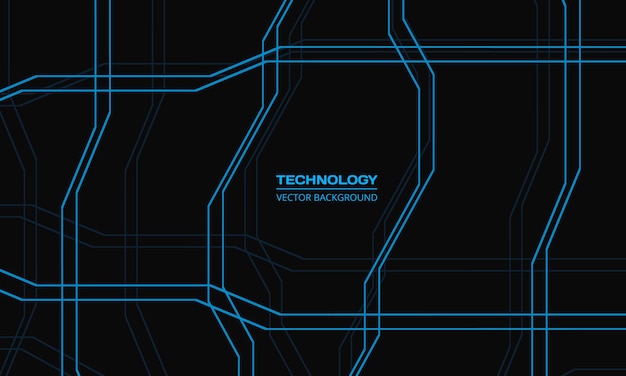 Concepto de fondo de tecnología digital de ciencia ficción abstracto con patrón de líneas azules Ilustración vectorial