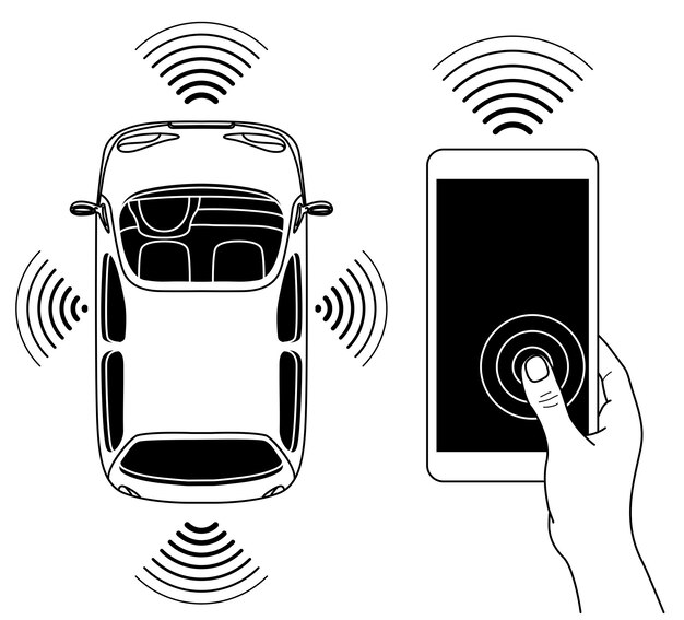 Concepto de forma de coche robótico sin conductor