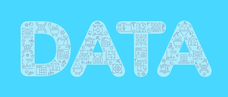 Vector concepto de forma perfecta de píxeles de minería de datos lleno de iconos lineales editables