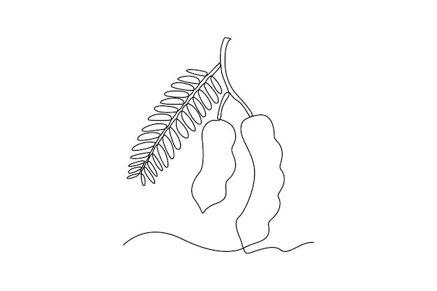 Concepto de frutas de dibujo de una sola línea Ilustración de vector gráfico de diseño de dibujo de línea continua