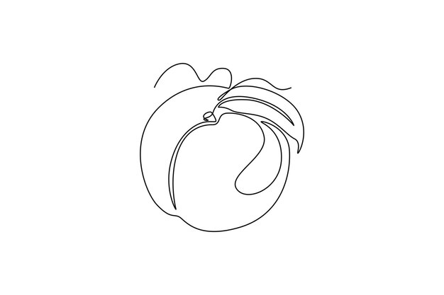 Concepto de frutas Diseño de dibujo de línea única Ilustración gráfica vectorial