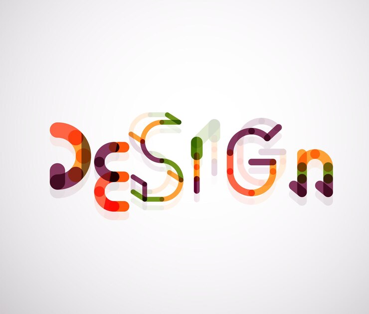 Vector concepto de fuente de palabra de diseño