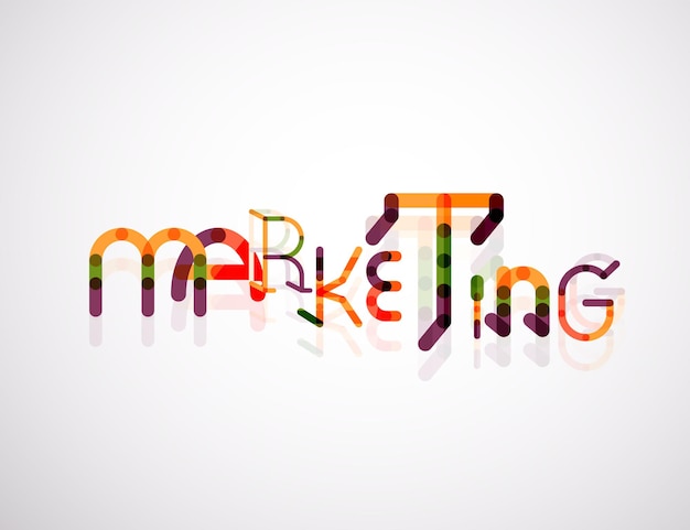 Concepto de fuente de word de marketing