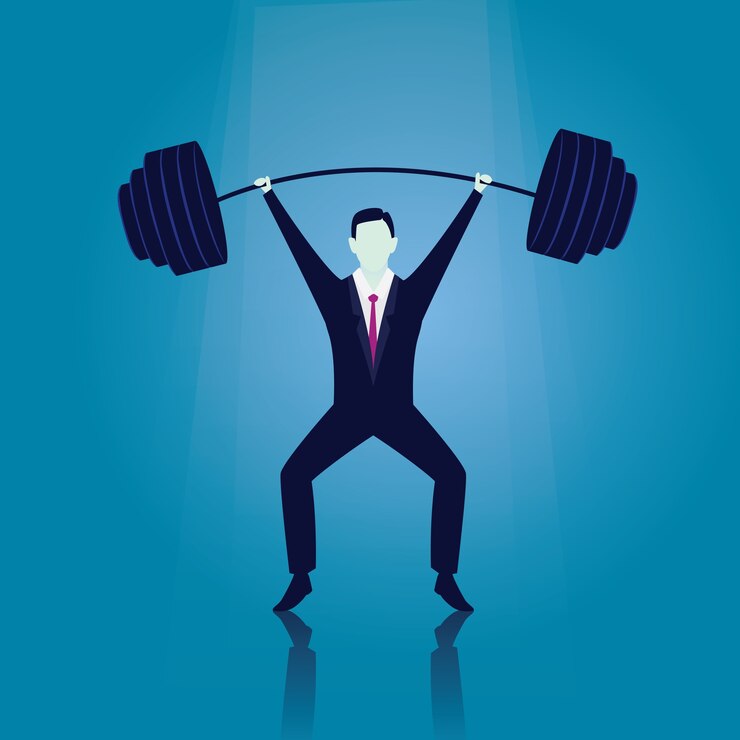 Vector concepto de fuerza de poder empresarial