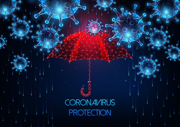 Concepto futurista de protección contra la enfermedad por coronavirus covid-19 en azul oscuro