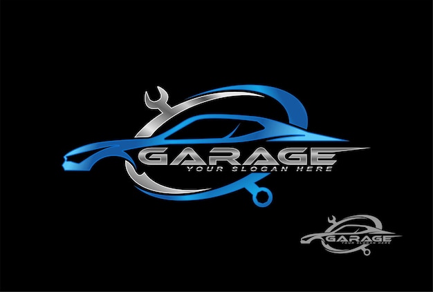 concepto de garaje de automóviles diseño de logotipo premium