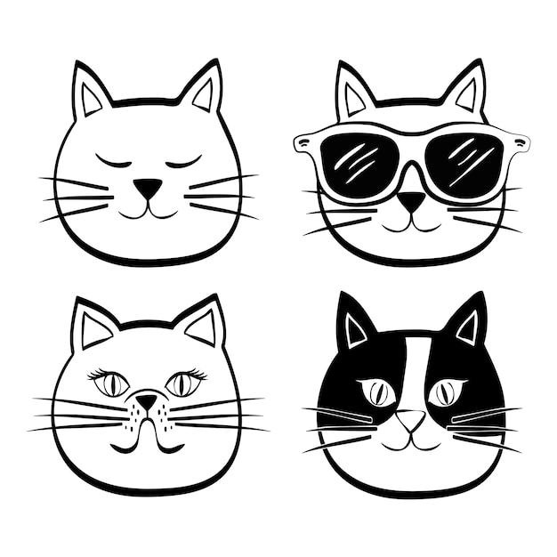 Concepto de gato con diseño de icono