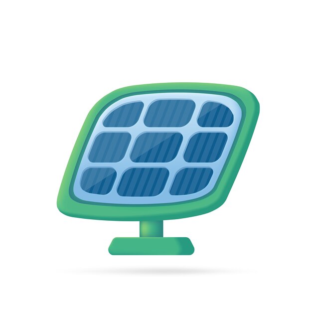 Concepto de generación de electricidad de células solares a partir de la ilustración 3d de energía solar