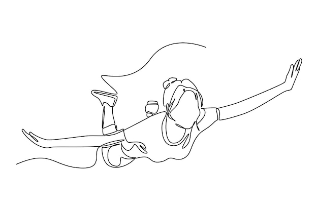 Concepto de gente libre feliz volando gente feliz libre volando personajes se esfuerzan por la meta y desarrollar persona sonriente en varias poses colección de vectores planos de dibujos animados aislados en fondo gris