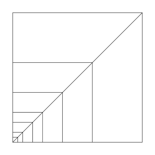 Concepto geométrico de proporción áurea Proporción divina Formas geométricas con composición de sección ideal Ilustración de vector de armonía y equilibrio de geometría