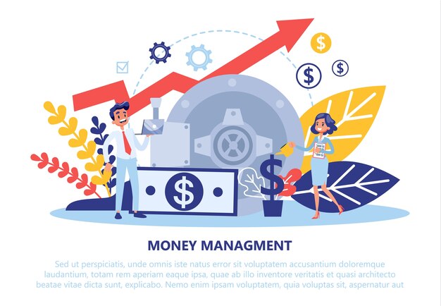 Concepto de gestión financiera. Idea de ahorro de dinero