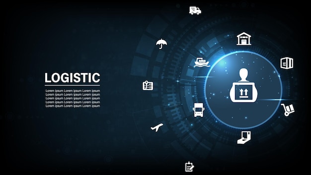 Vector concepto de gestión logística el complejo proceso de planificación, organización y control de los recursos