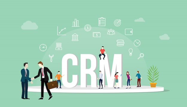 Concepto de gestión de relaciones con los clientes de crm