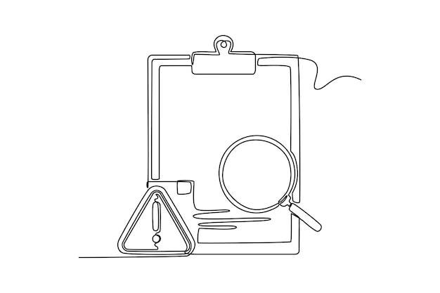 Concepto de gestión de riesgos Diseño de dibujo de línea única Ilustración gráfica vectorial