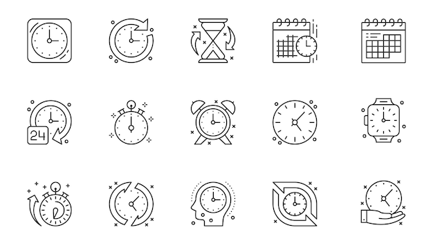 Concepto de gestión del tiempo con gente de dibujos animados en diseño plano para web Mujer sostiene un reloj de arena y organiza el trabajo de eficiencia en la empresa Ilustración vectorial para material de marketing de banners en redes sociales