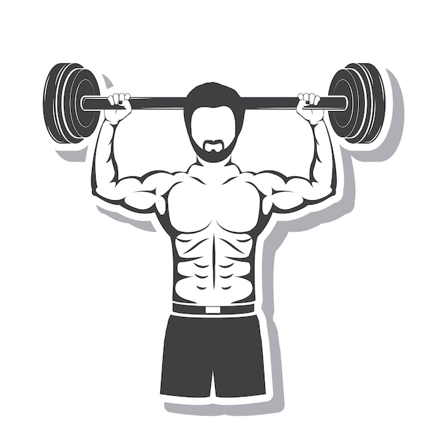 Concepto de gimnasio con iconos de fitness