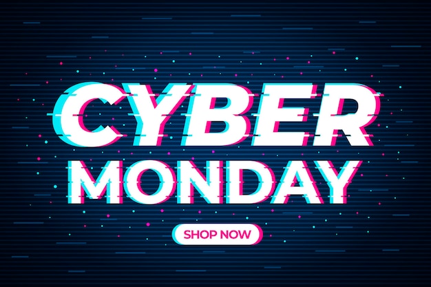 Concepto de glitch cyber monday