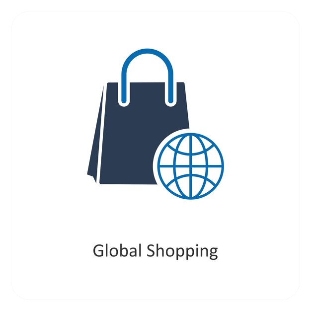 Concepto global de compras y iconos de compras