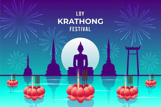 Concepto de gradiente loy krathong