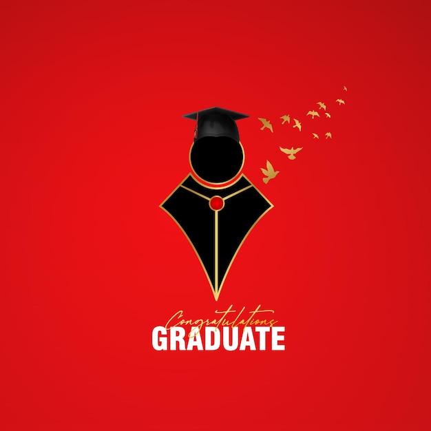 Concepto de graduado feliz, toga, gorras y diploma o certificados, educación de eventos de graduación