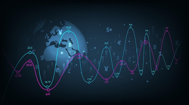 Concepto de gráfico bursátil o forex