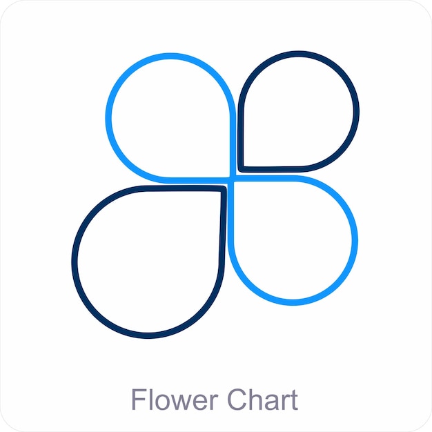 Concepto de gráfico de flores y icono de gráfico