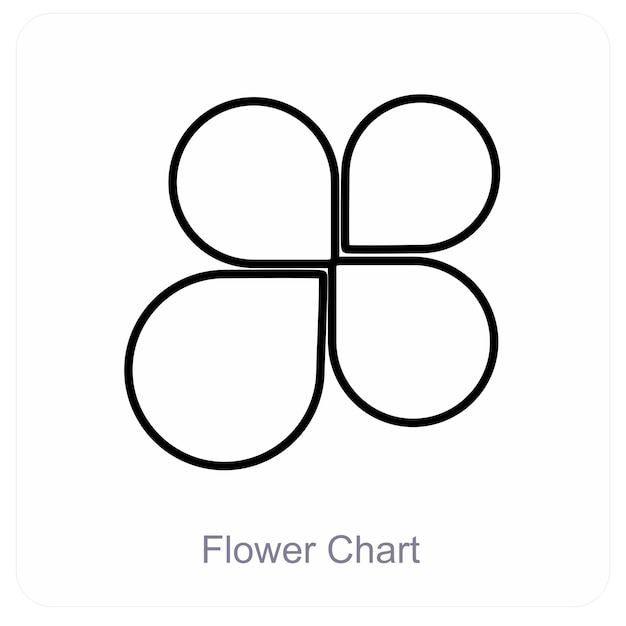 Concepto de gráfico de flores y icono de gráfico