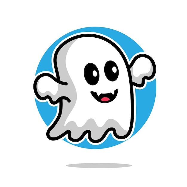 Concepto de halloween de ilustración de dibujos animados lindo fantasma