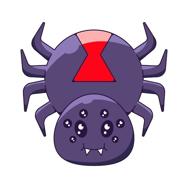 Concepto de Halloween Ilustración de dibujos animados vívidos de araña para sitios tiendas artículos libros juegos aplicaciones Imagen detallada vibrante