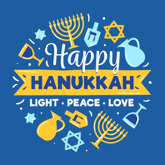 Concepto de hanukkah dibujado a mano