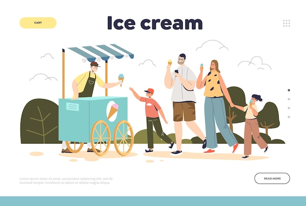 Vector concepto de helado de página de destino