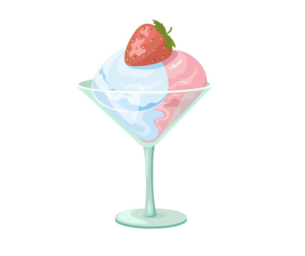 Concepto helado postre dulce esta ilustración representa un diseño de dibujos animados de vector plano