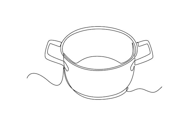 Concepto de herramienta de cocina Ilustración gráfica vectorial de diseño de dibujo de línea única