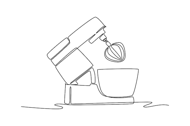 Concepto de herramienta de cocina Ilustración gráfica vectorial de diseño de dibujo de línea única