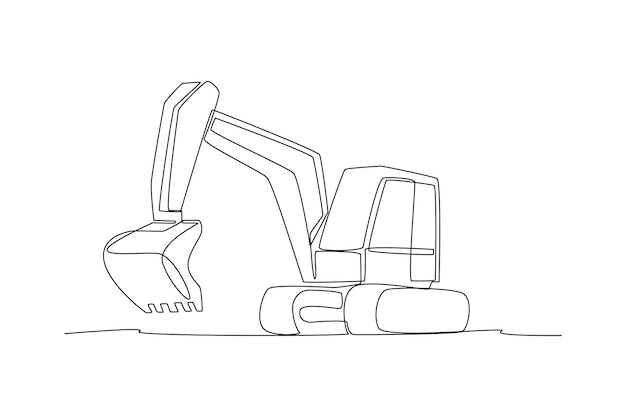 Concepto de herramientas de construcción de dibujo continuo de una línea Ilustración gráfica vectorial de diseño de dibujo de una sola línea