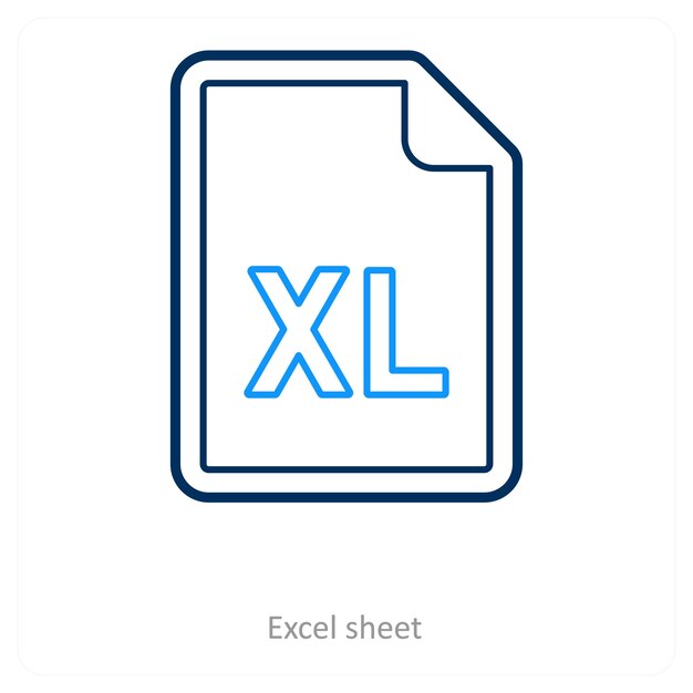 El concepto de hoja de Excel y icono de Excel