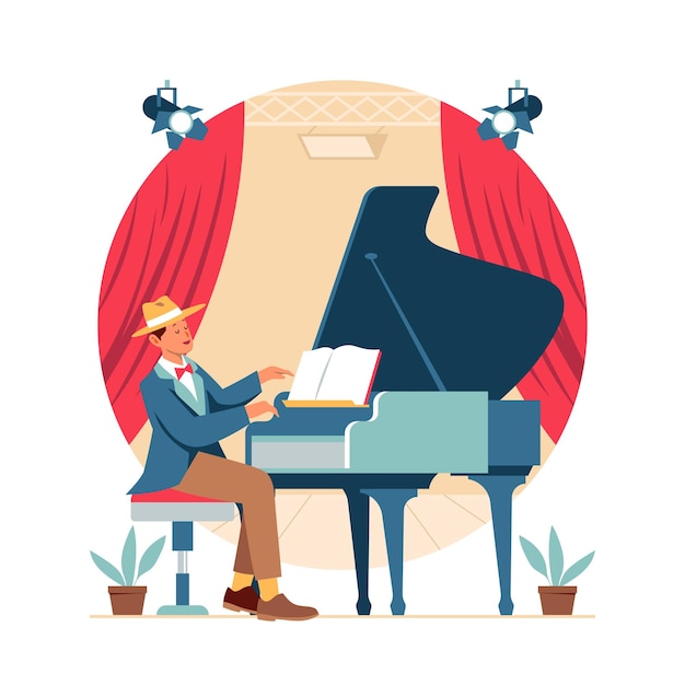 Concepto del hombre pianista