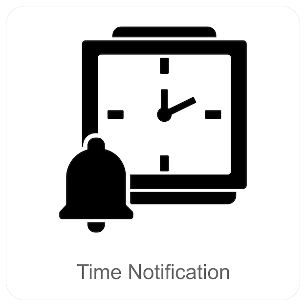 Concepto de hora de notificación y icono de información