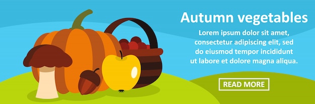 Concepto horizontal de banner de verduras de otoño