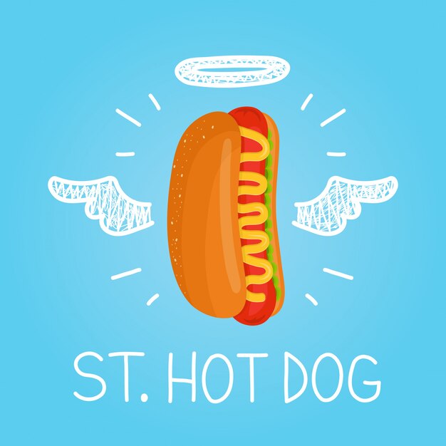 Concepto de hot dog del cielo 