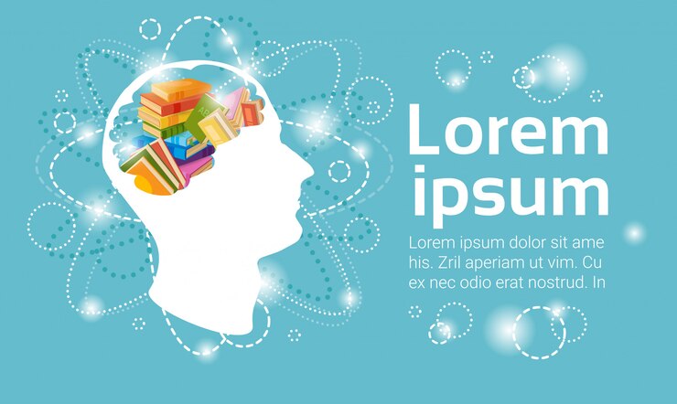 Vector concepto humano de la educación escolar de la pila de los libros principales