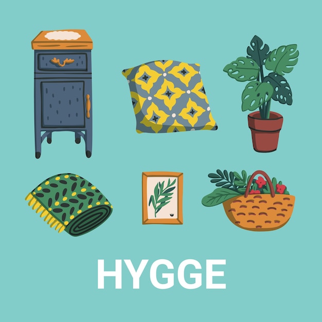 Concepto hygge de lagom estilo de vida escandinavo